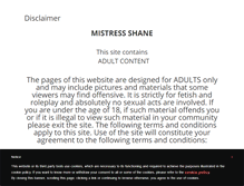 Tablet Screenshot of mistress-shane.com